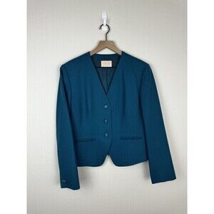Women’s Teal V-Neck Tailored Jacket
